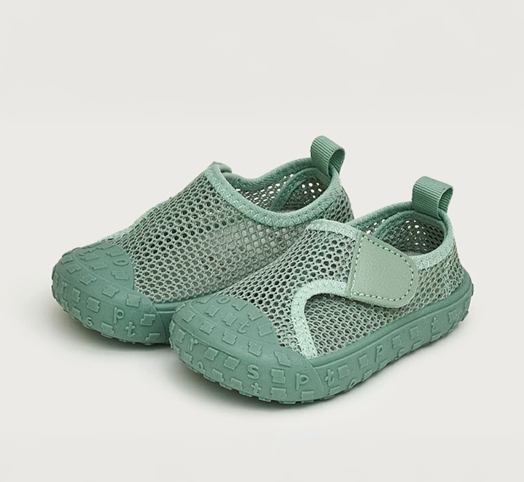 CuddleStep Baby Sneakers in Green Air Mesh
