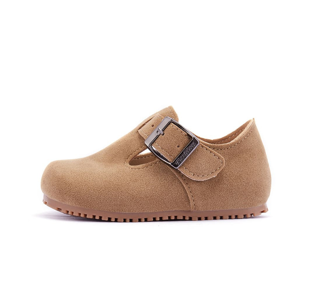 Clover Lane Buckle Baby Shoes in Khaki