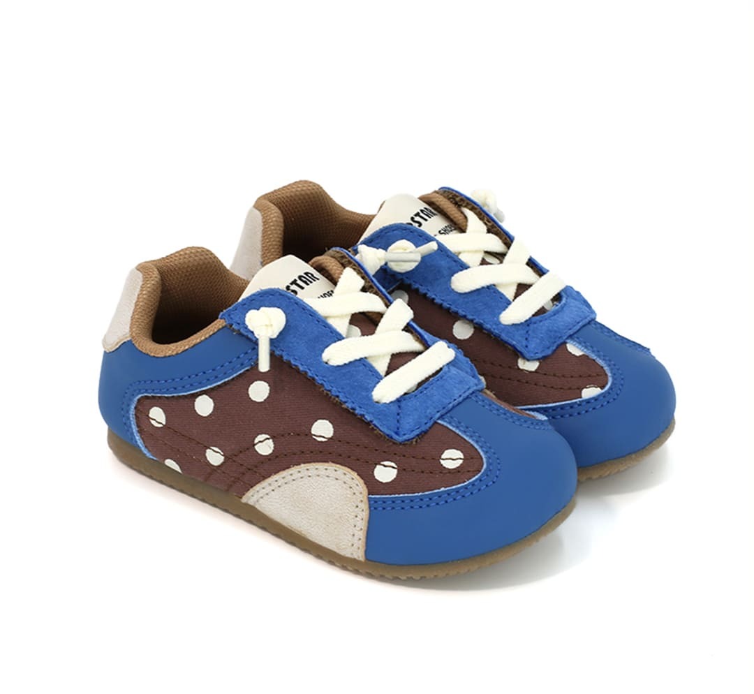 Whimsical Dot Baby Sneakers in Blue