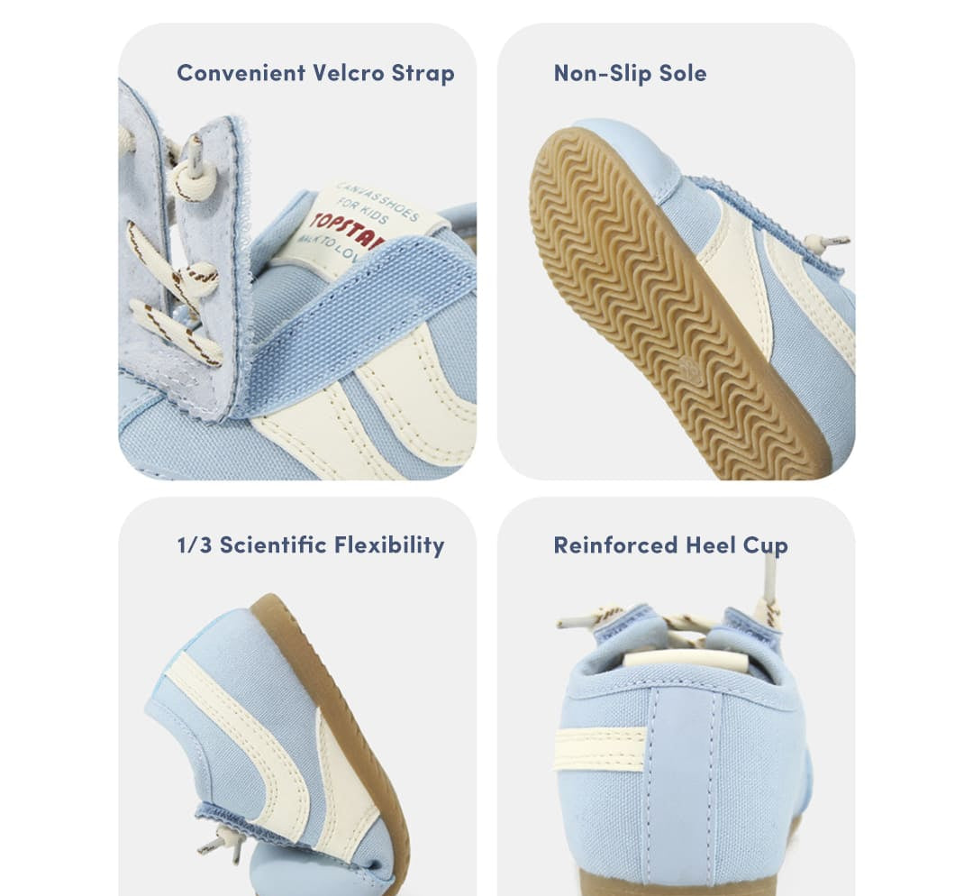 WhisperWalk Retro Stripe Toddler Sneakers | Breathable Soft Sole Shoes