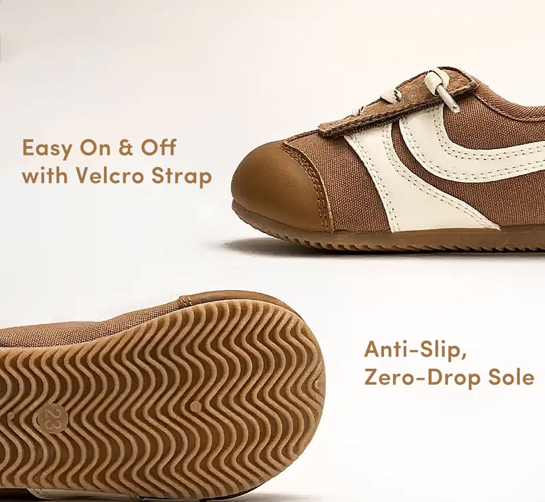 WhisperWalk Retro Stripe Toddler Sneakers | Breathable Soft Sole Shoes