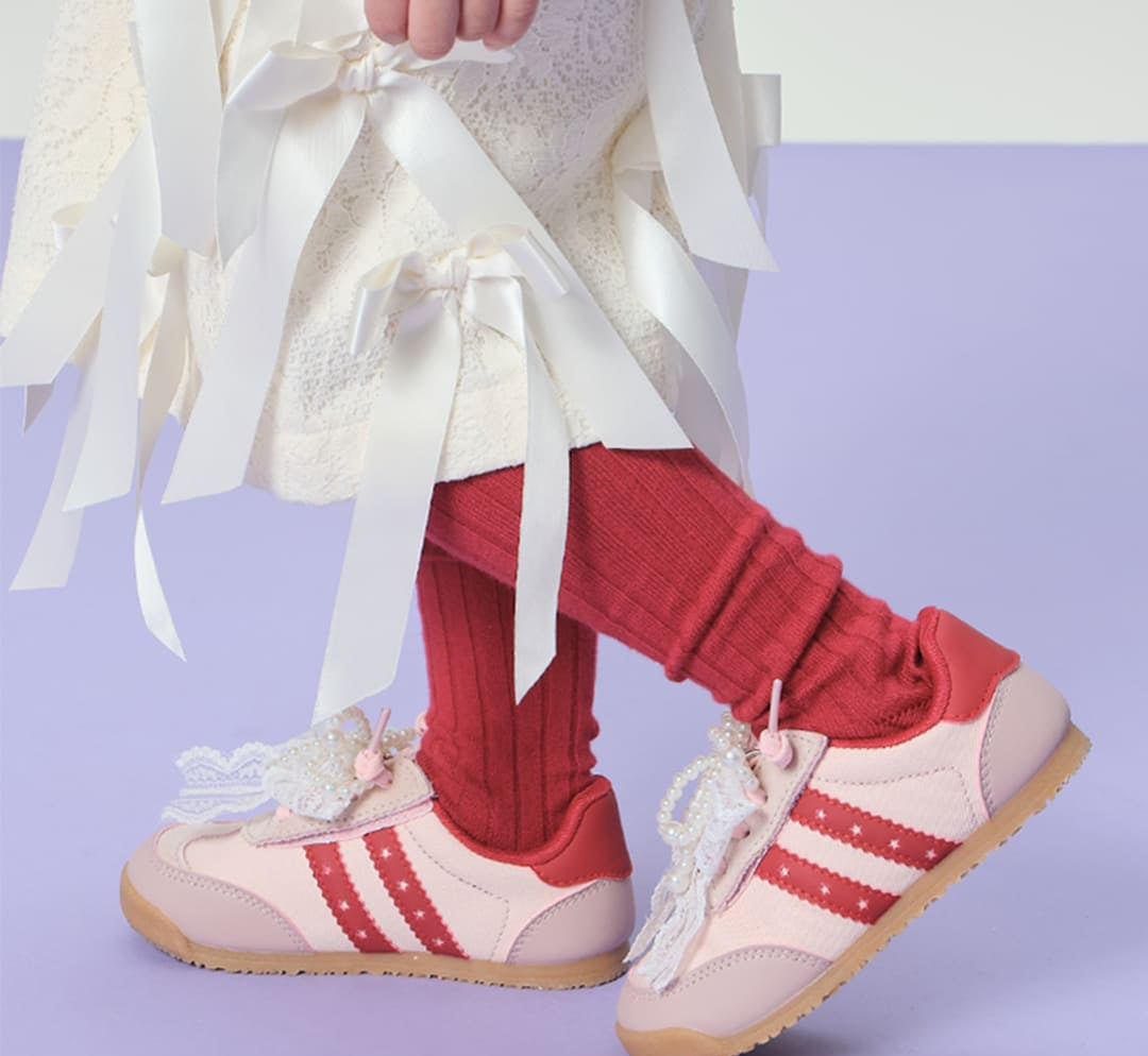 Meadow Breeze Toe-Cap Toddler Trainers | Lightweight Non-Slip Side-Stripe Shoes