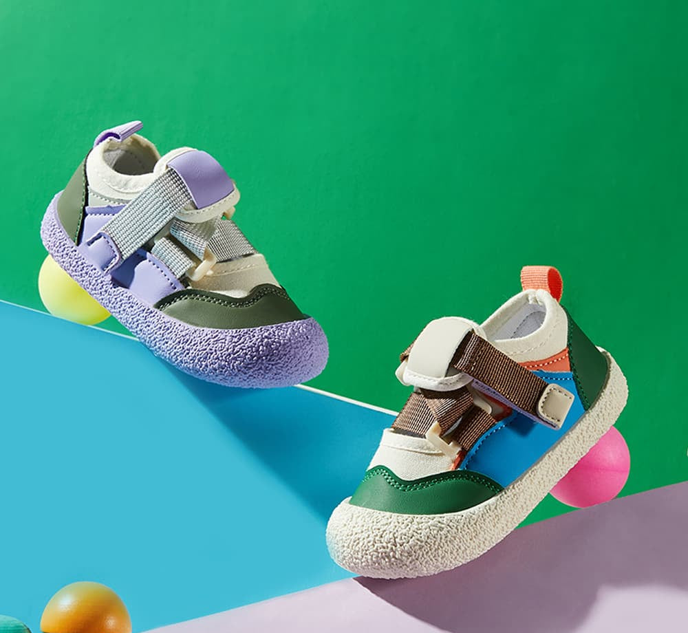 GentleStride Colourblock Baby Sneakers | Velcro Soft Sole First Walking Shoes