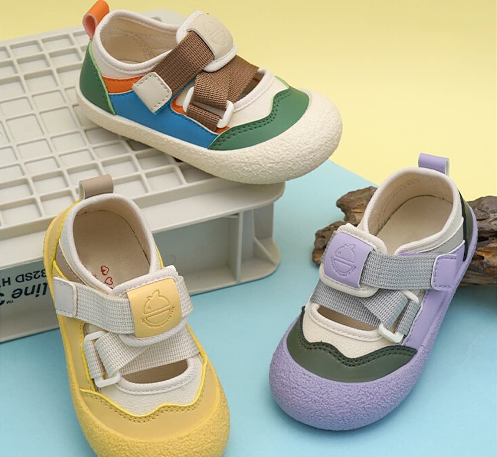 GentleStride Colourblock Baby Sneakers | Velcro Soft Sole First Walking Shoes