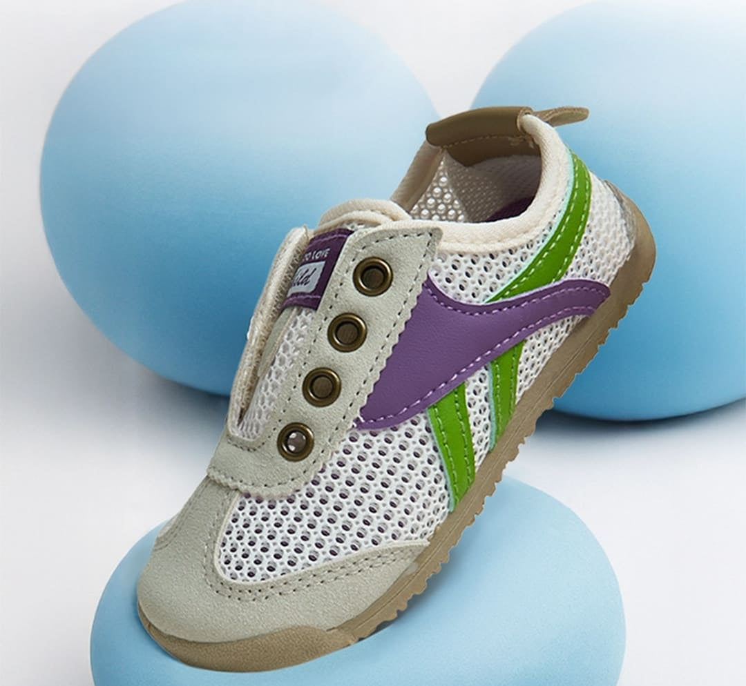 GentleStride Mesh Panel Kids Trainers | Breathable Soft Sole Toddler Shoes