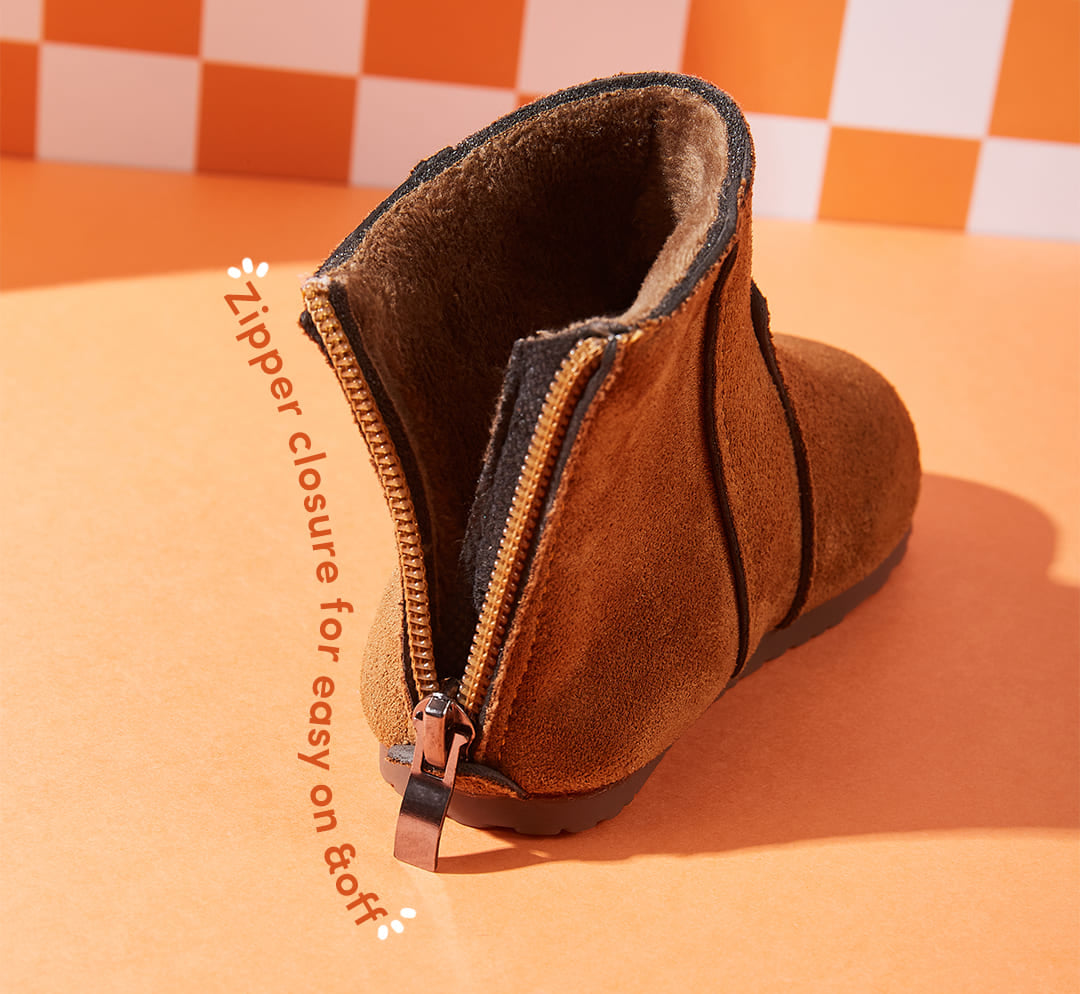 Frosty Paws Toddler Suede Winter Boots | Cosy Non-Slip Footwear