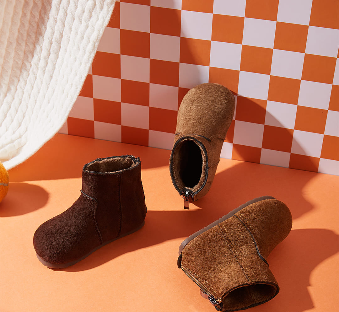 Frosty Paws Toddler Suede Winter Boots | Cosy Non-Slip Footwear