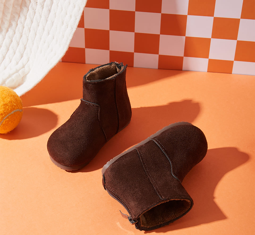 Frosty Paws Toddler Suede Winter Boots | Cosy Non-Slip Footwear