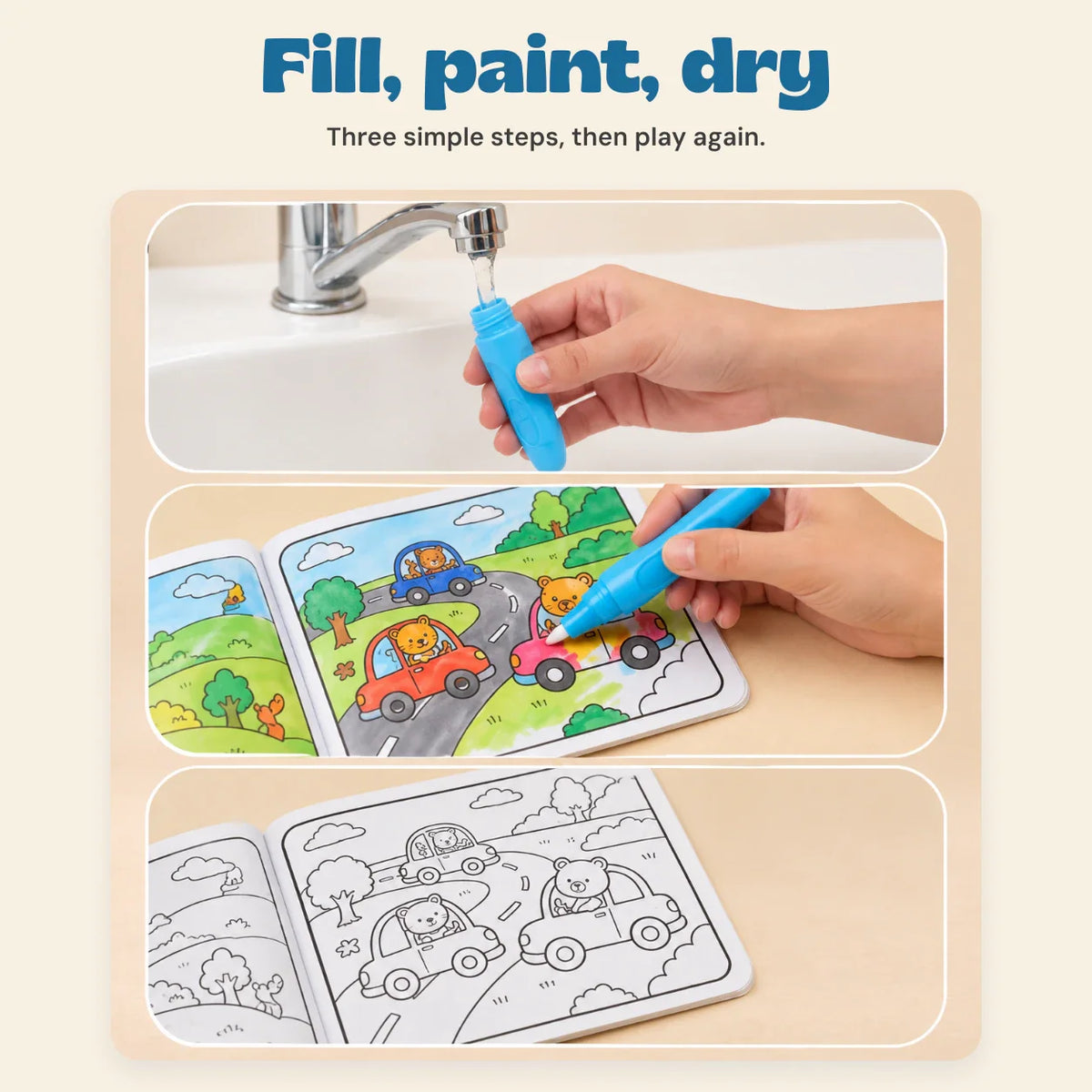 AquaArt Reusable Water Painting Book