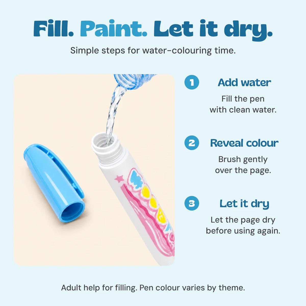 AquaWhimsy Mess-Free Water Coloring Book | Reusable Art for Kids