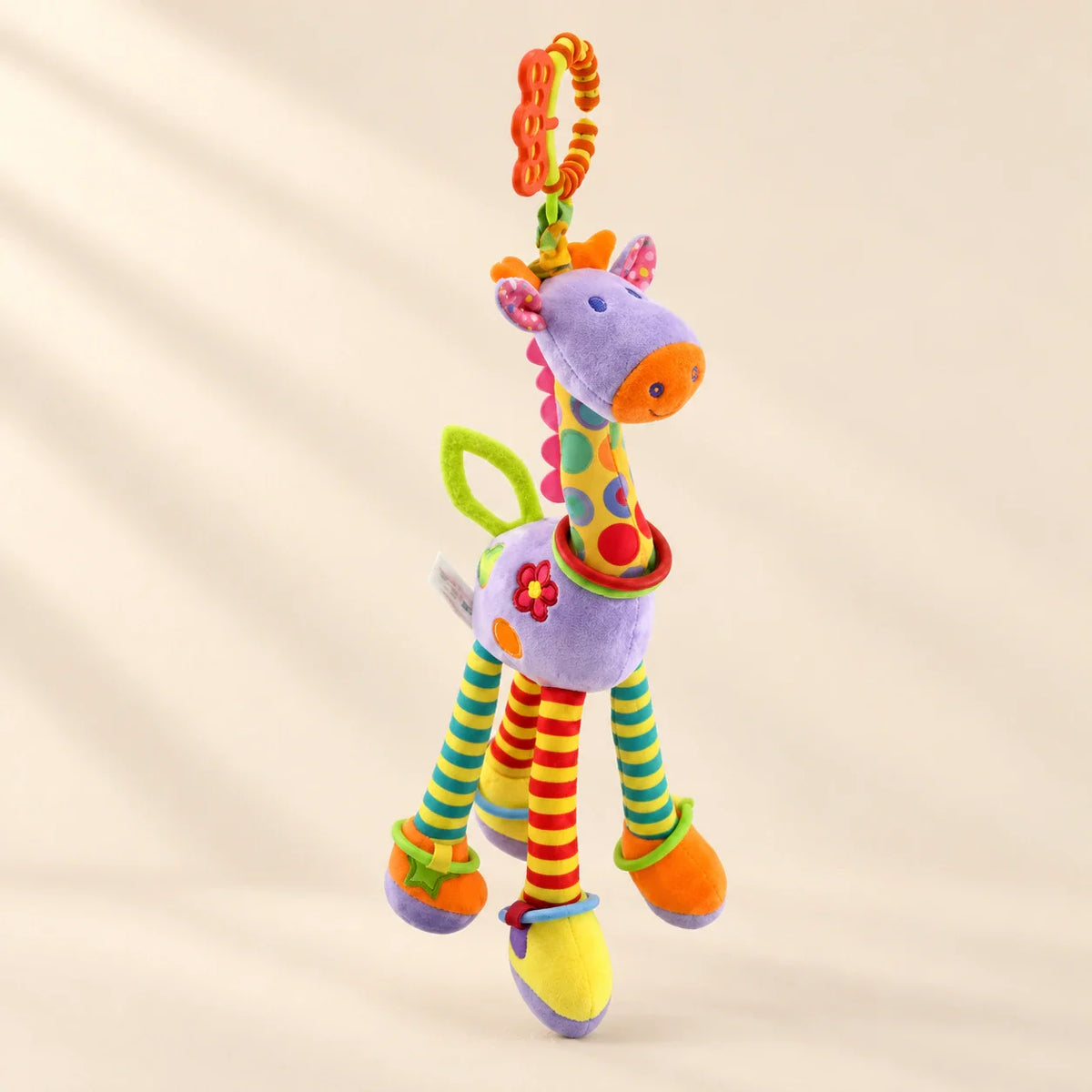 Gentle Giraffe Sensory Rattle, Purple Splash