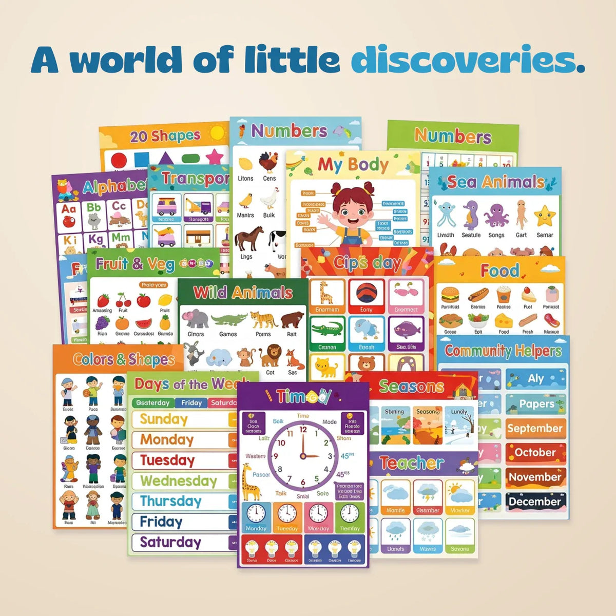 Gentle Growth Montessori Learning Posters, Learning Posters