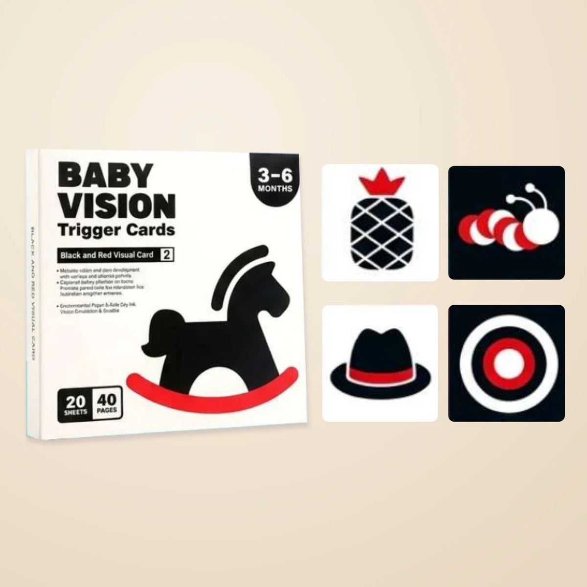 Gentle Steps Montessori Vision Cards, 3-6 Months