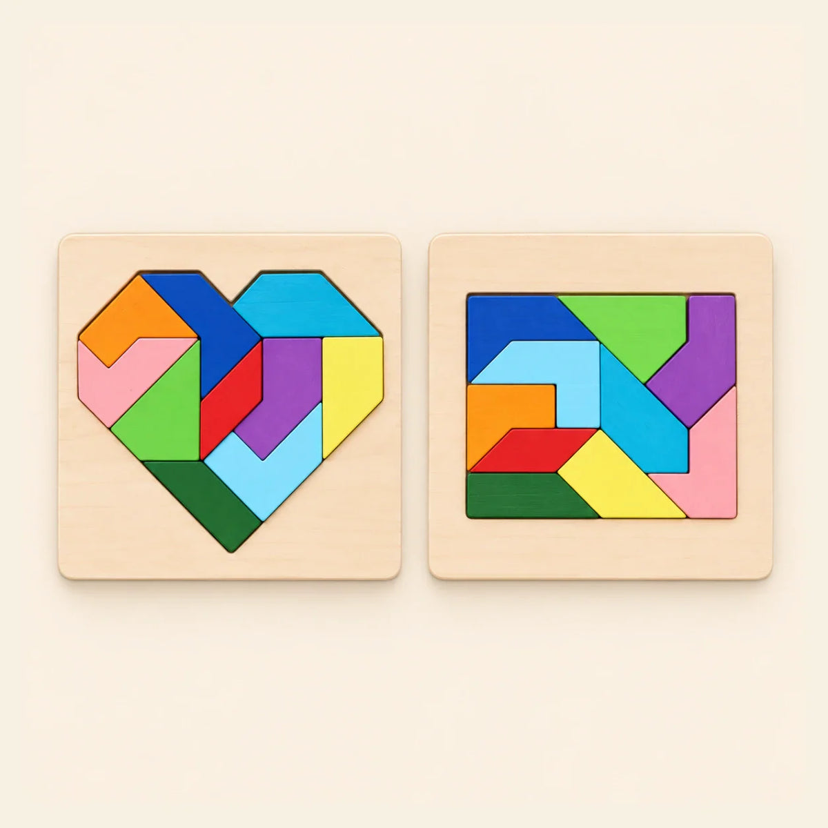 GentleShapes Montessori Wooden Tangram Puzzle