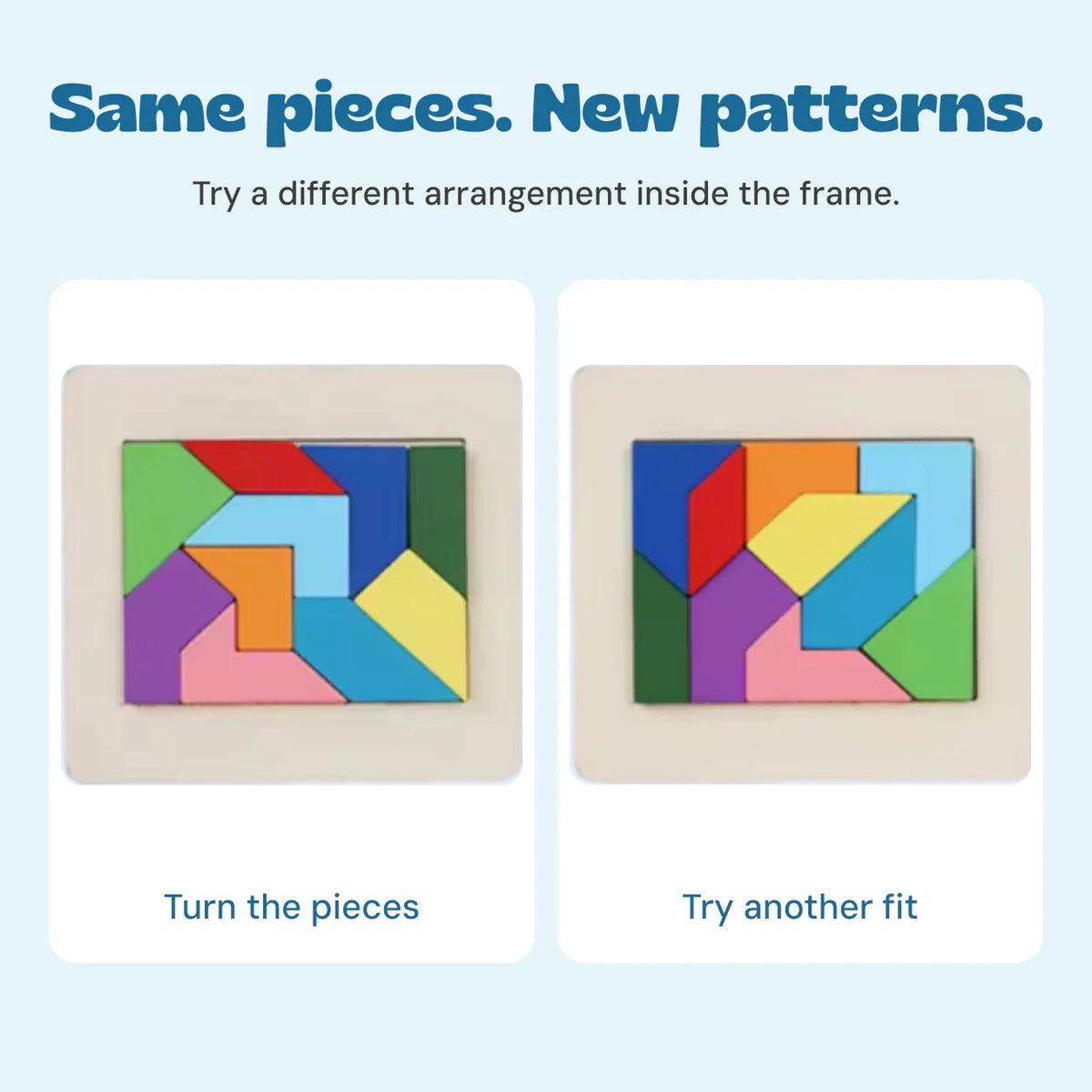GentleShapes Montessori Wooden Tangram Puzzle