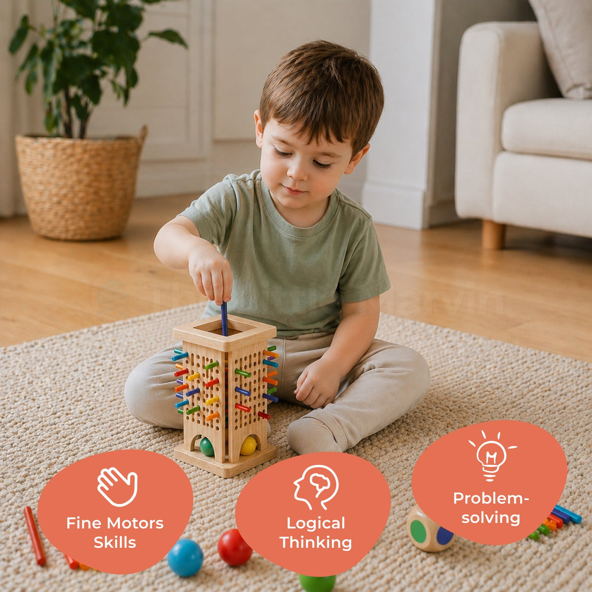Baby Bisou Montessori Stick Tower Game