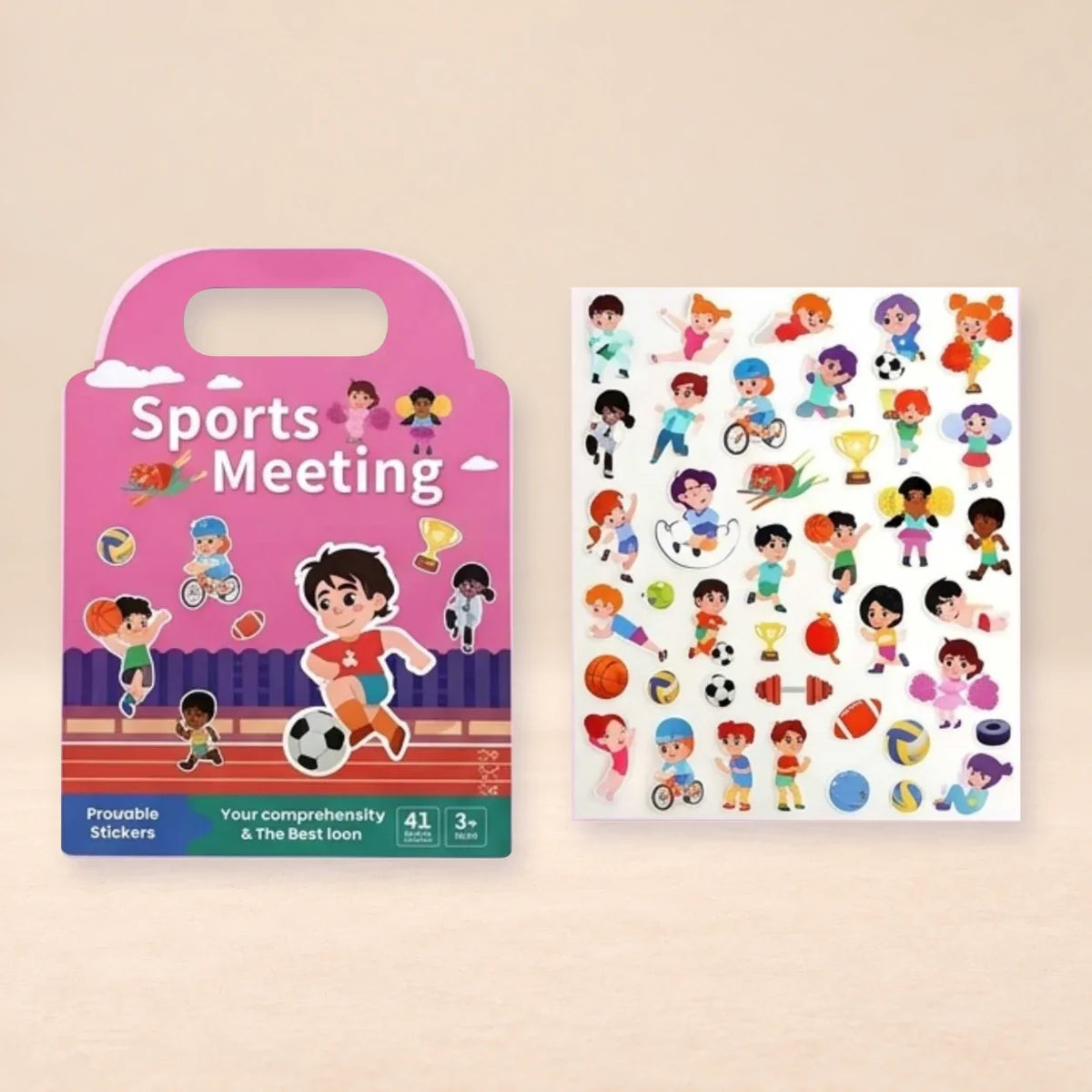 PuffyScene Reusable Sticker Book, Create A Sports Day