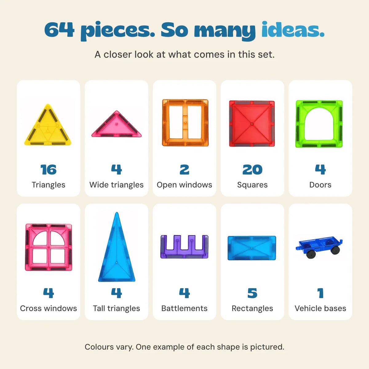 Rainbow Harmony Magnetic Building Tiles