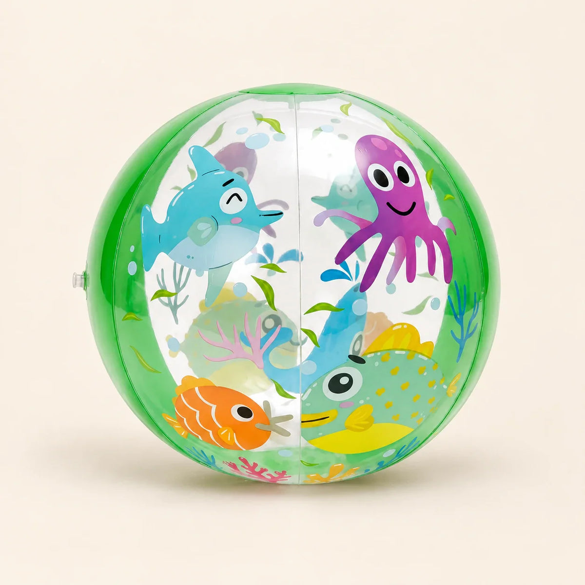 Seaside Breeze Inflatable Beach Ball, Ocean Friends