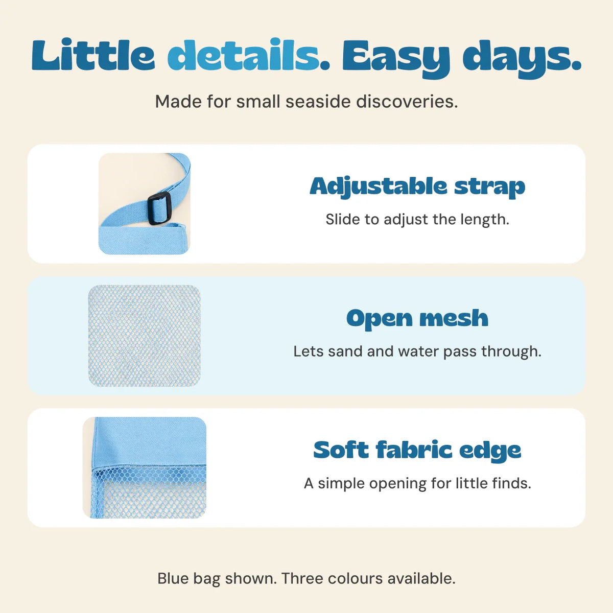 Seaside Breeze Kids Mesh Beach Bag