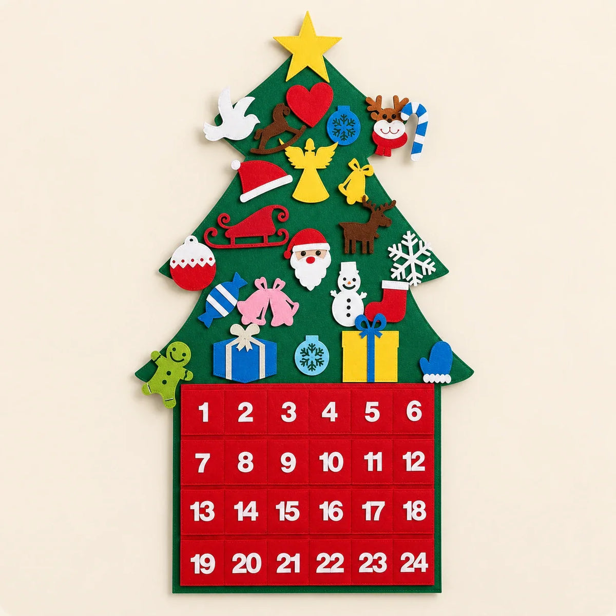 Whimsical Winter Felt Christmas Countdown Tree | Holiday Decor for Kids