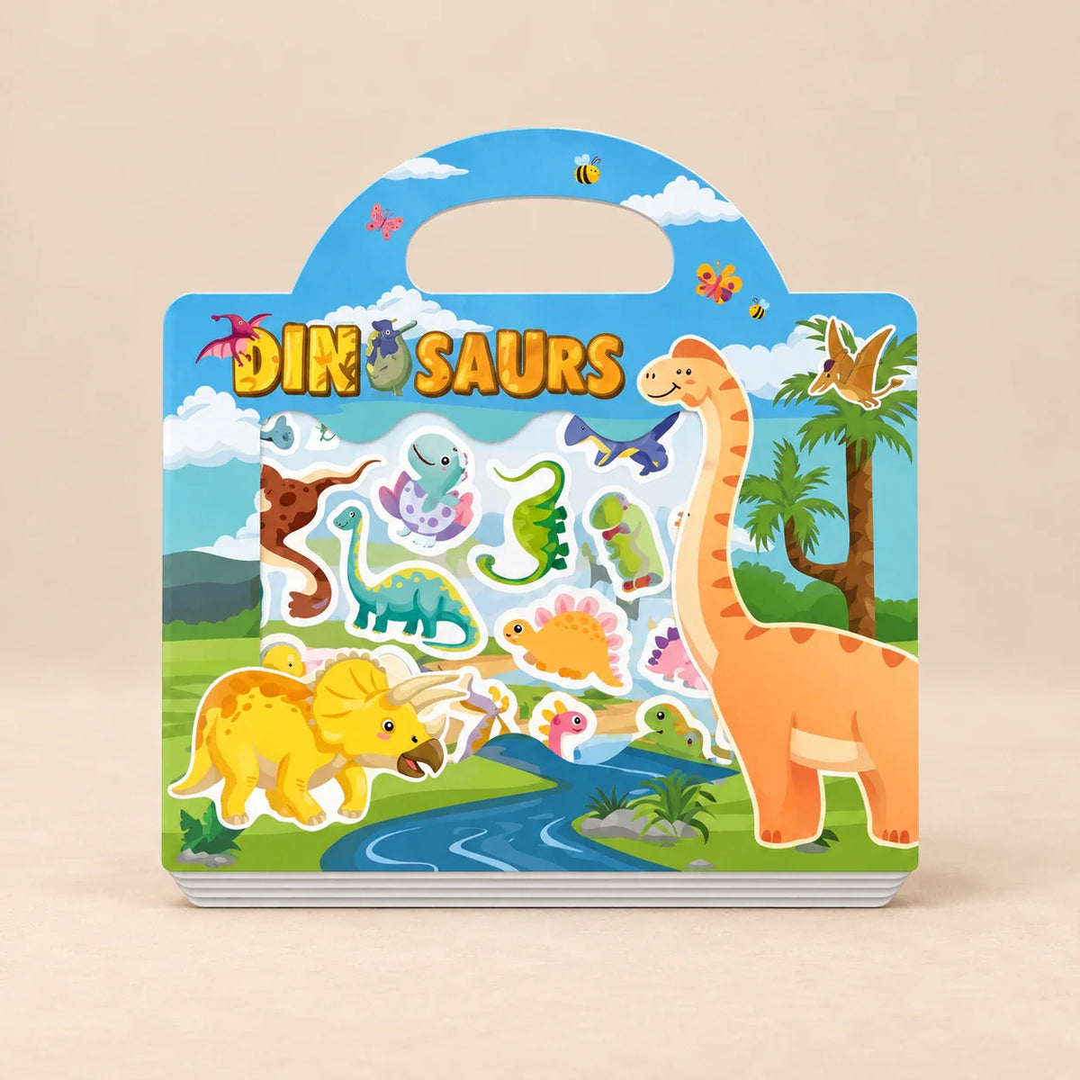 Whimsy Garden Reusable Sticker Book, Dinosaur Sticker