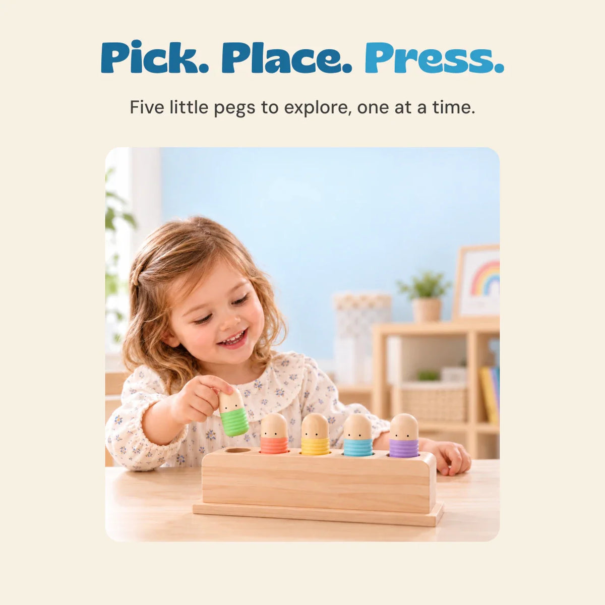 WhimsyWood Pop & Press Activity Toy