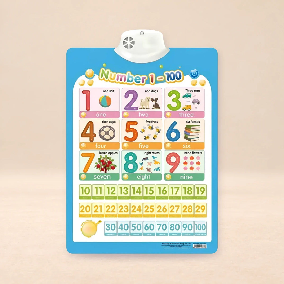 Whispering Woods Talking Alphabet Wall Chart, 1-100 Number Chart