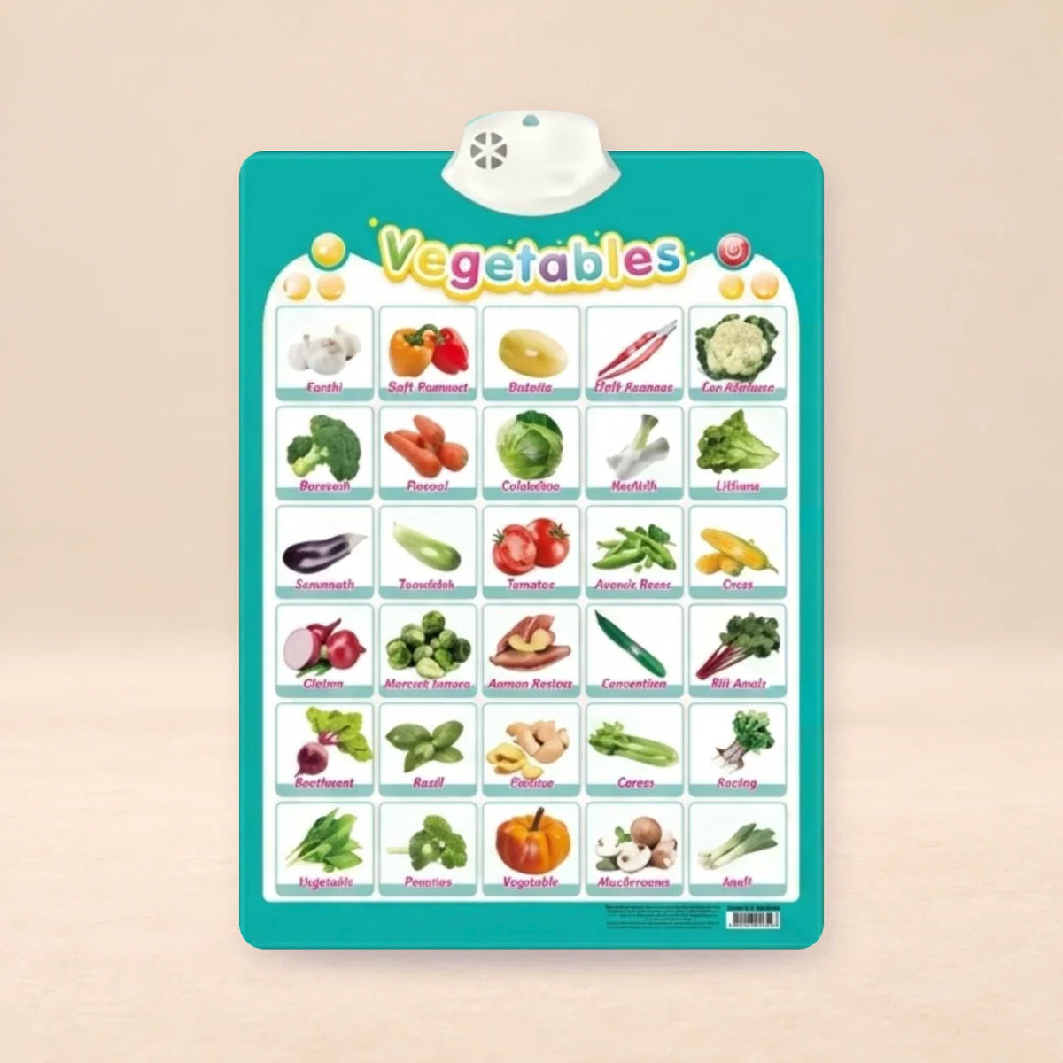 Whispering Woods Talking Alphabet Wall Chart, Vegetable Names Chart