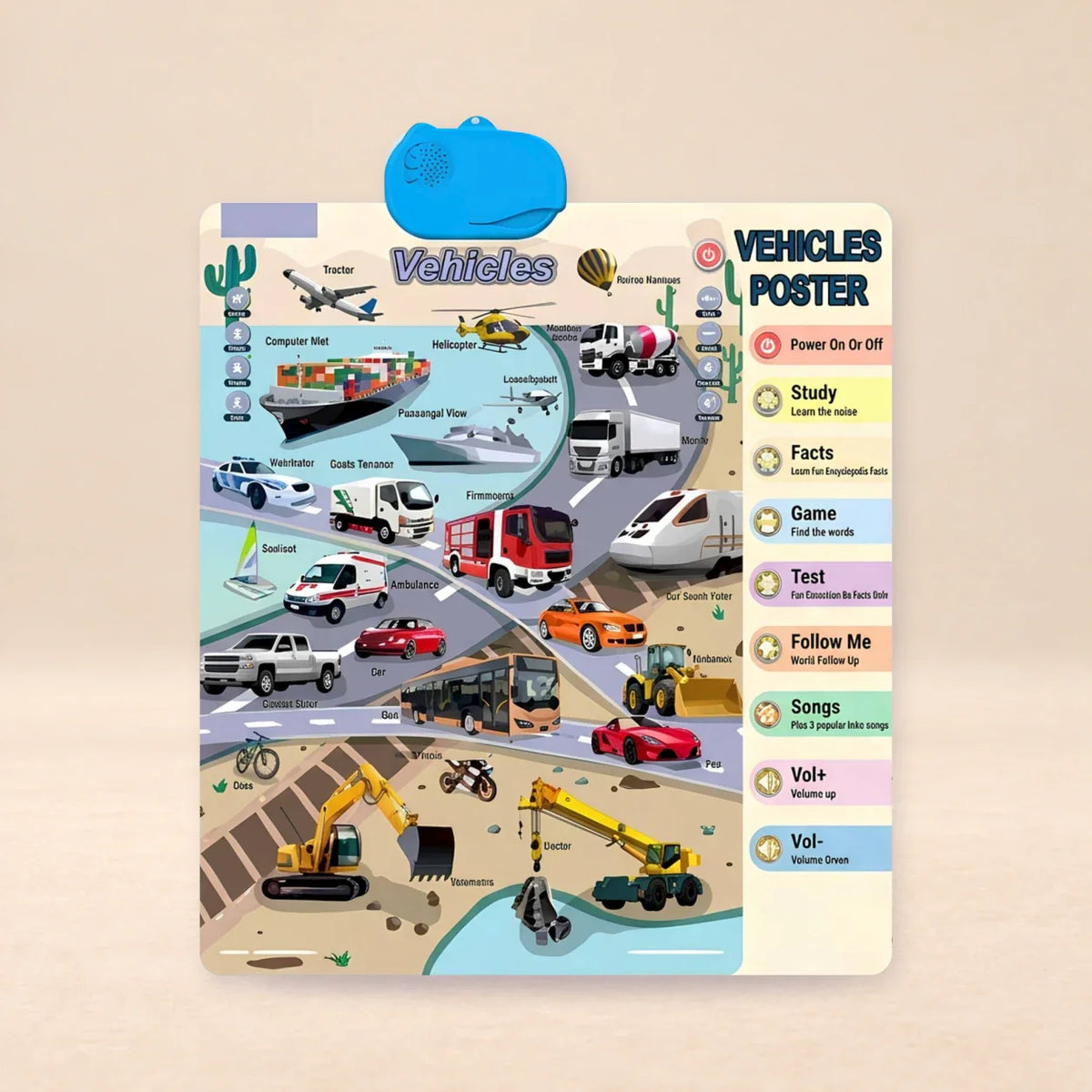 Whispering Woods Talking Alphabet Wall Chart, Vehicle Sound Chart