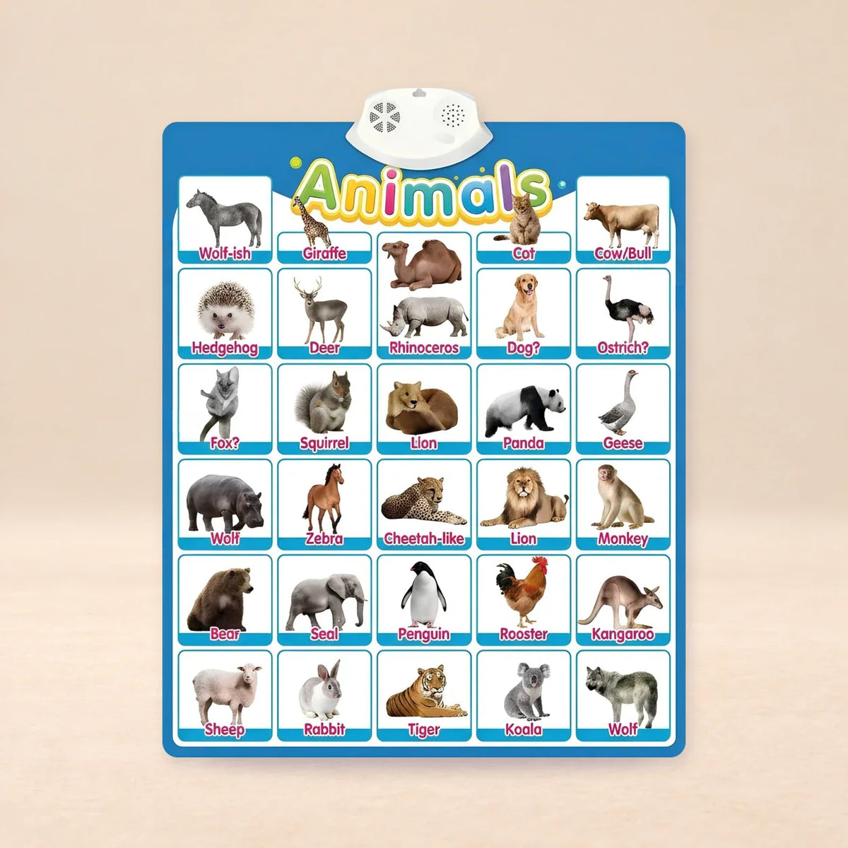 Whispering Woods Talking Alphabet Wall Chart, Safari Animal Sound Chart