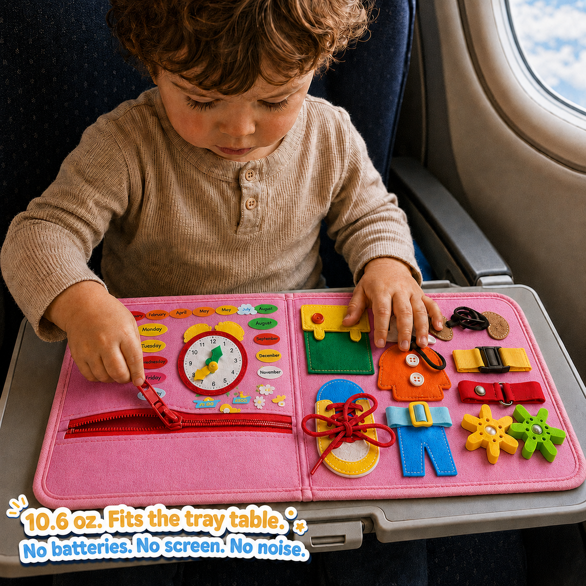 Soft Quiet Book with 20+ Activities for Toddlers, Pink