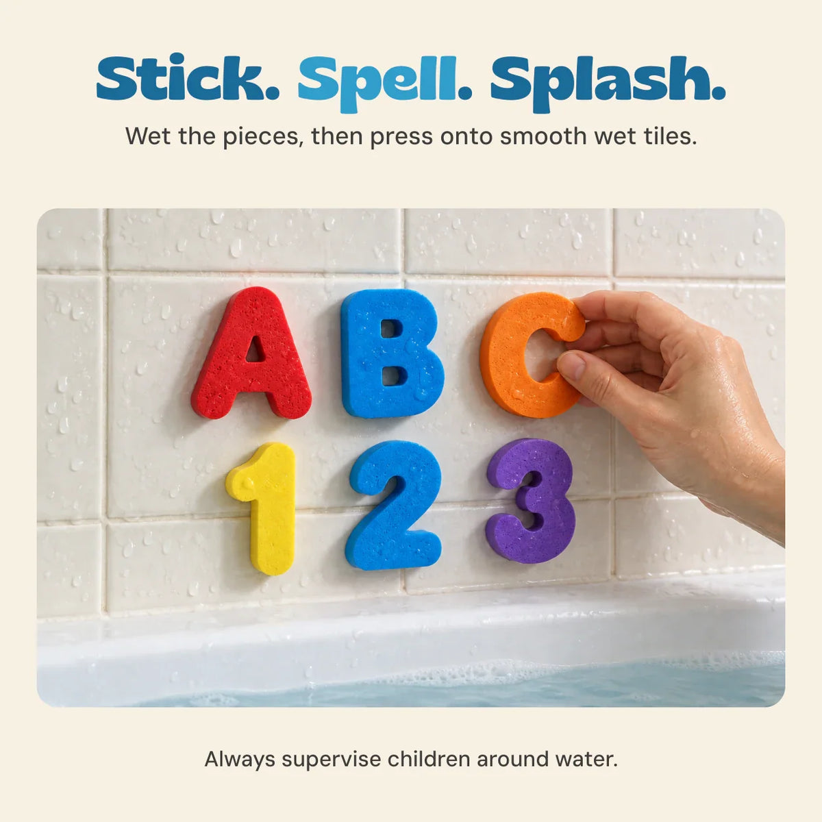 GentleWave Bath Letters & Numbers Set | Soft Foam Educational Toys