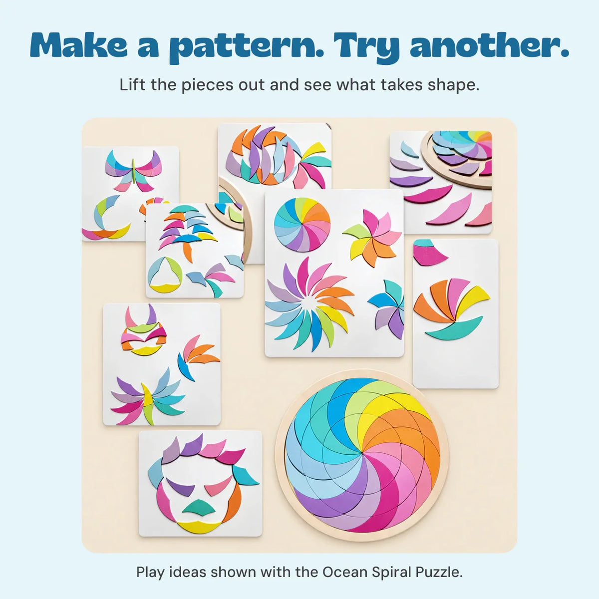 Rainbow Mandala Puzzle Blocks | Engaging Baby Activity Toy