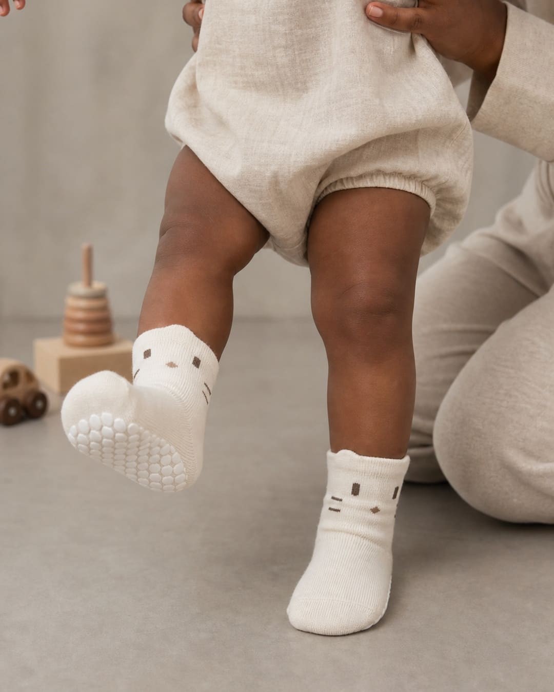 Baby feet on the floor