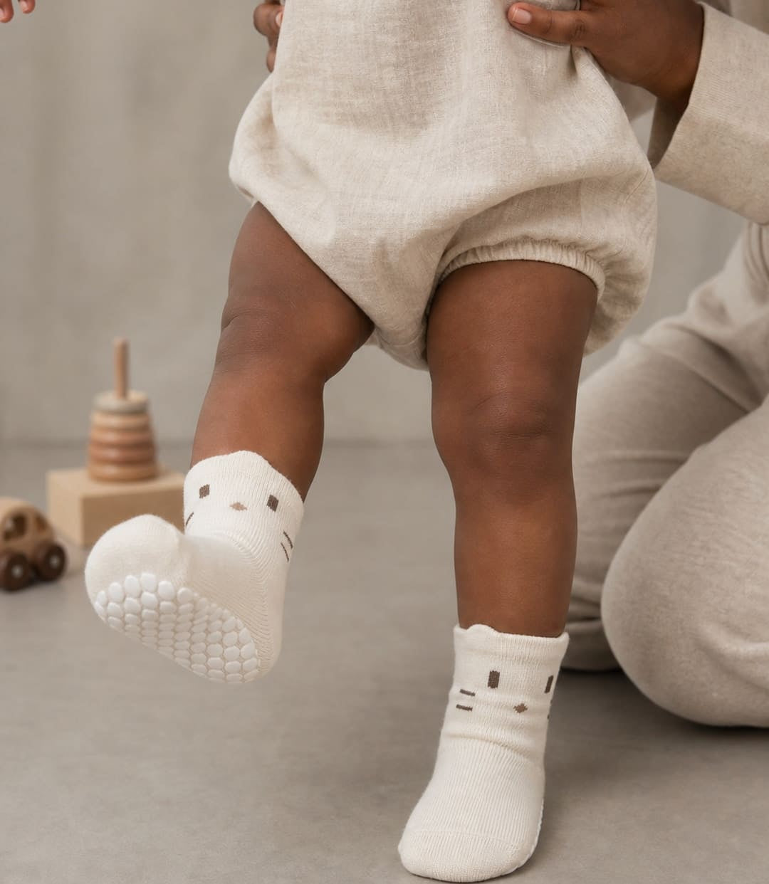 Baby feet on the floor