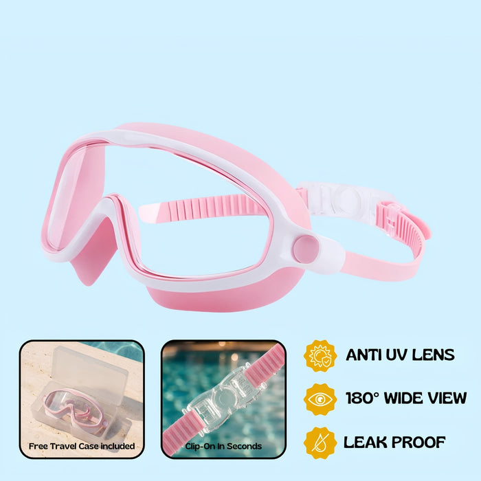 AquaLuxe Clip-On Swim Goggles for Kids