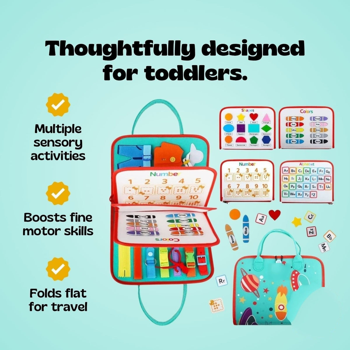 GentlePath Montessori Busy Board | Engaging Learning Toy for Toddlers