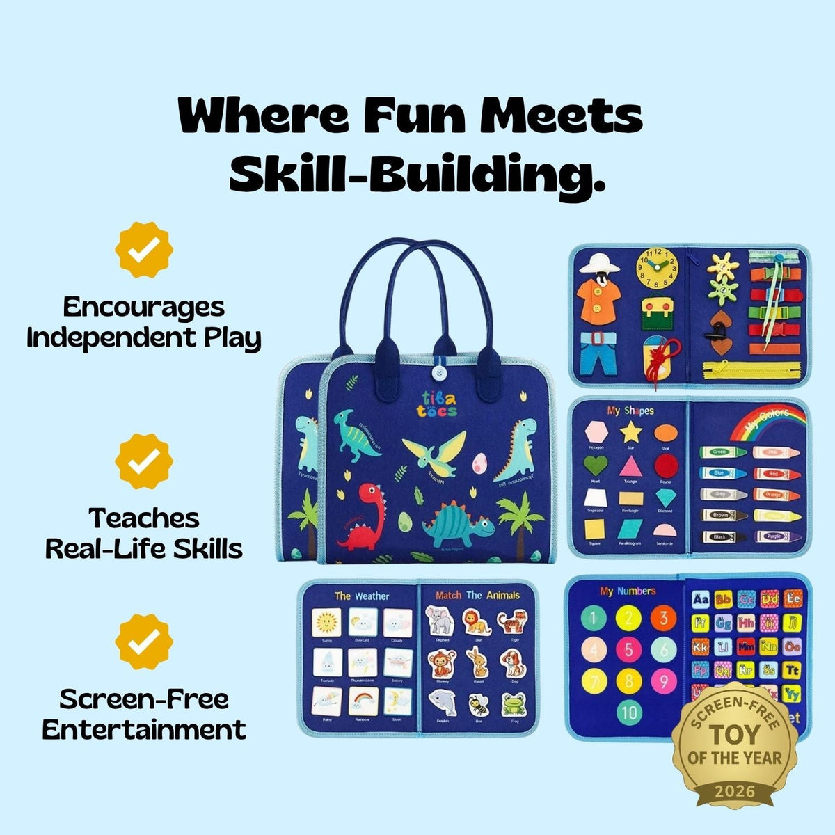 GentlePath Montessori Busy Board | Engaging Learning Toy for Toddlers