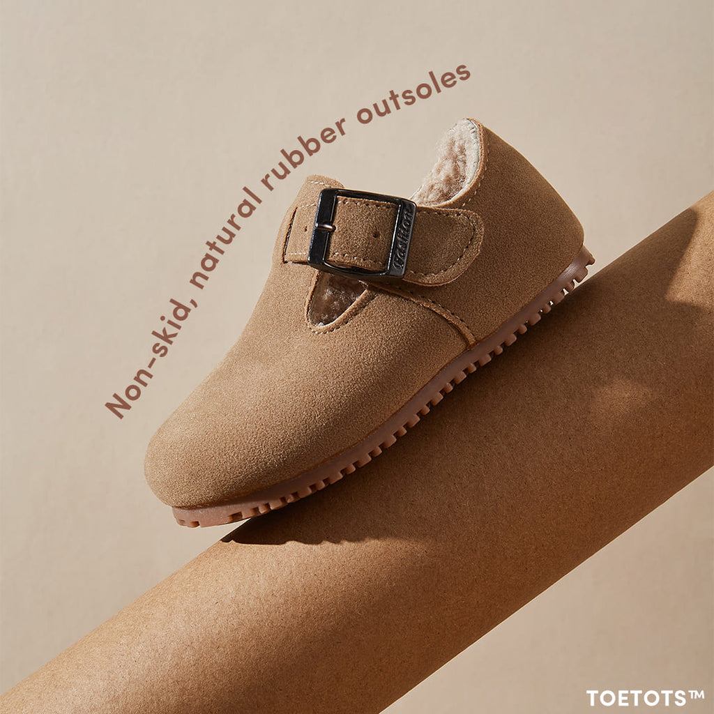 Acorn Meadow Toddler Shoes Tan | Non-Slip First Walking Footwear