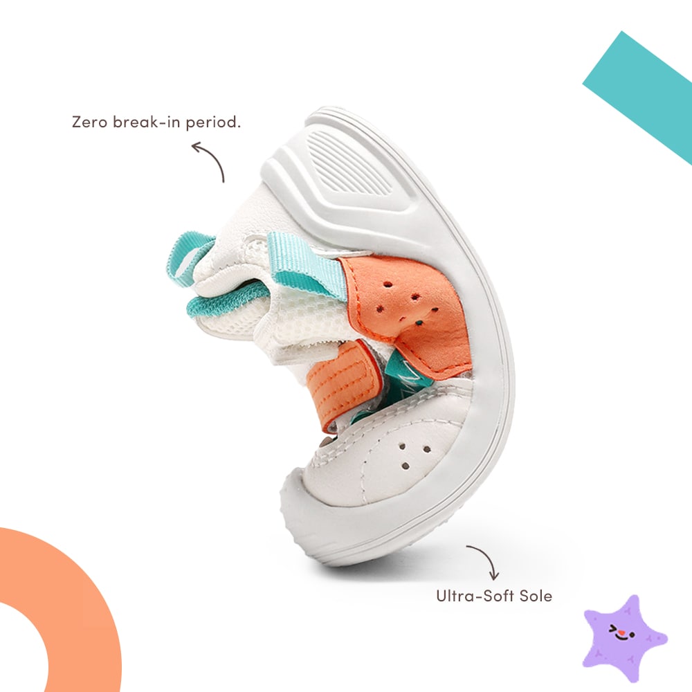 GentleStride Baby Sneakers Grey | Lightweight Non-Slip First Walking Shoes