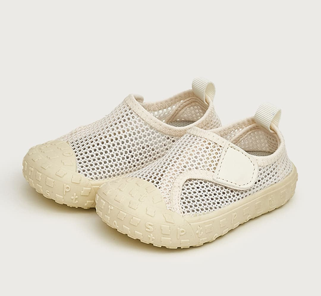 CuddleStep Baby Sneakers in Beige Air Mesh