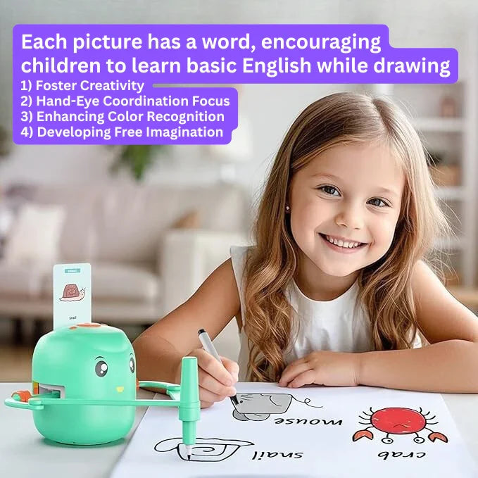 Whimsical DoodleBot Toddler Drawing Robot | Creative Play Companion