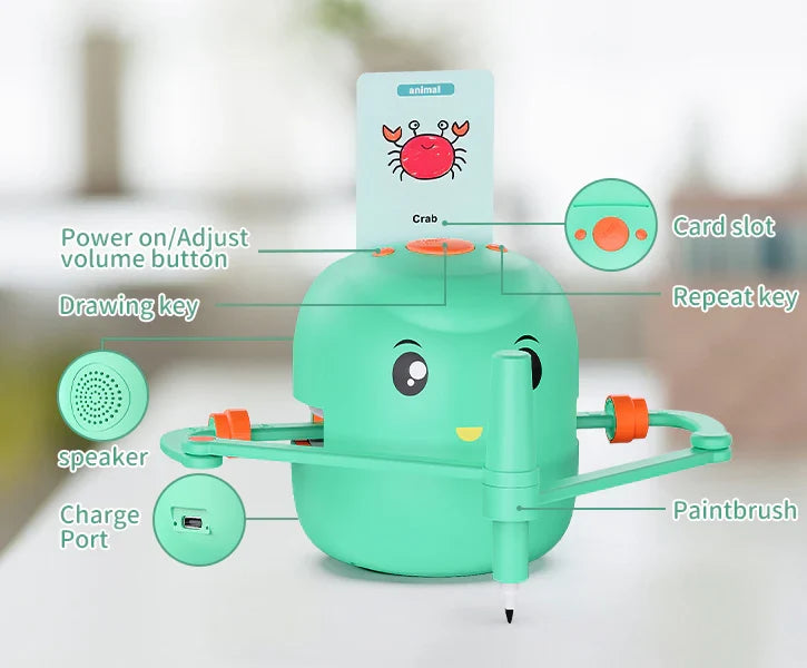 Whimsical DoodleBot Toddler Drawing Robot | Creative Play Companion