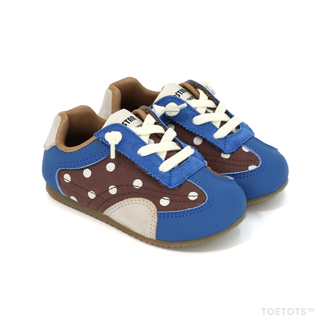 Whimsical Dot Baby Sneakers Grey | Breathable Soft Sole Toddler Shoes