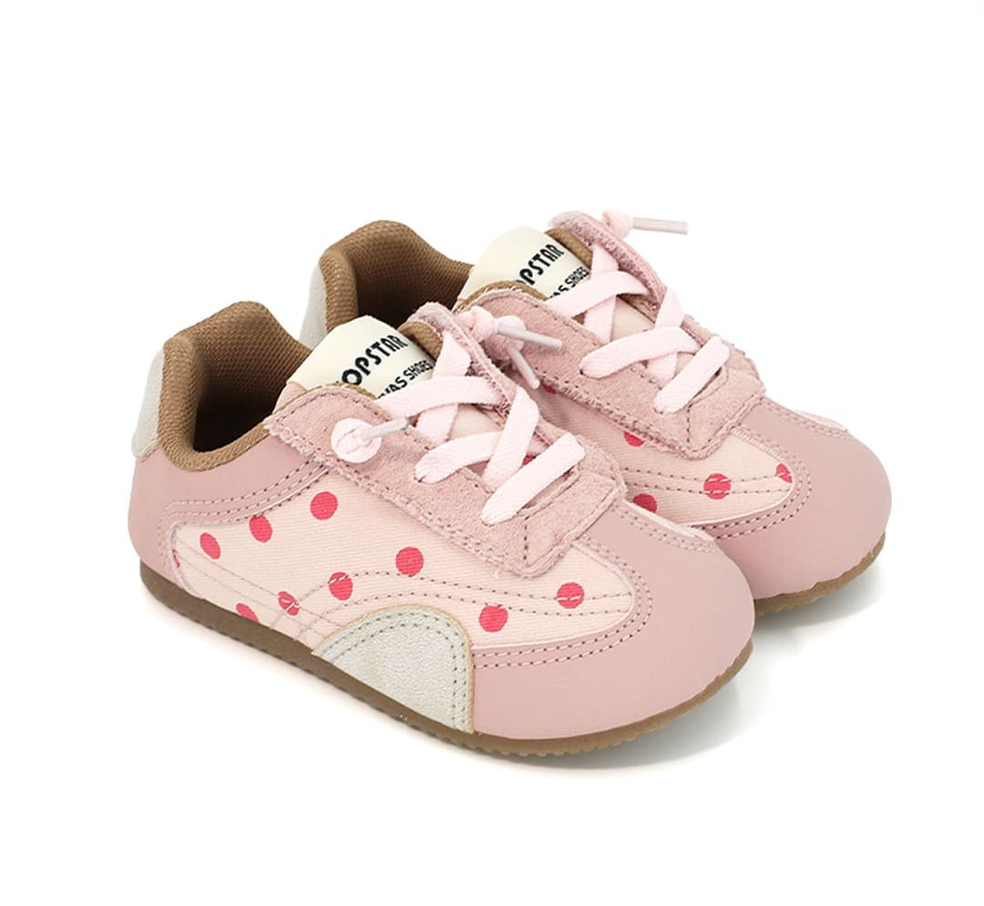 Whimsical Dot Baby Sneakers in Pink