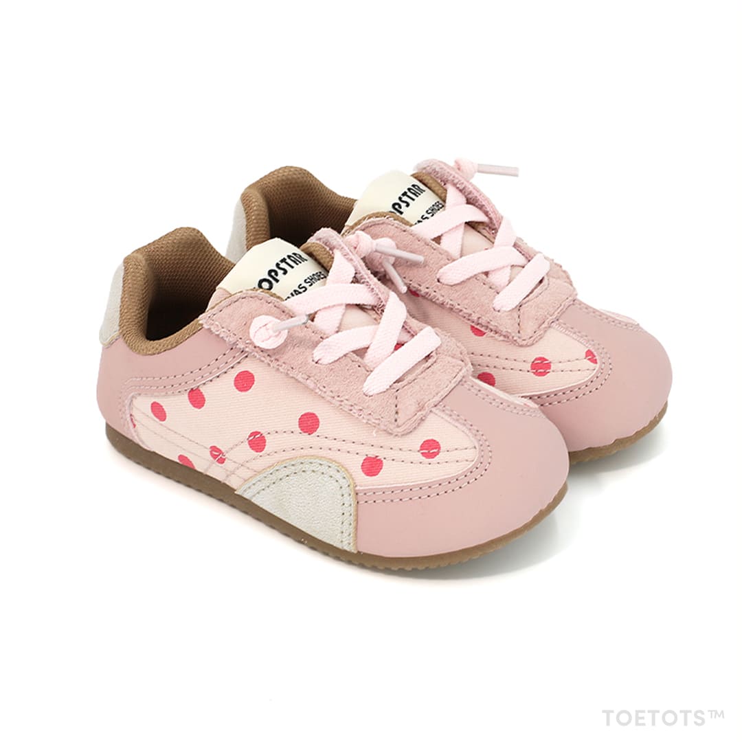 Whimsical Dot Baby Sneakers Grey | Breathable Soft Sole Toddler Shoes