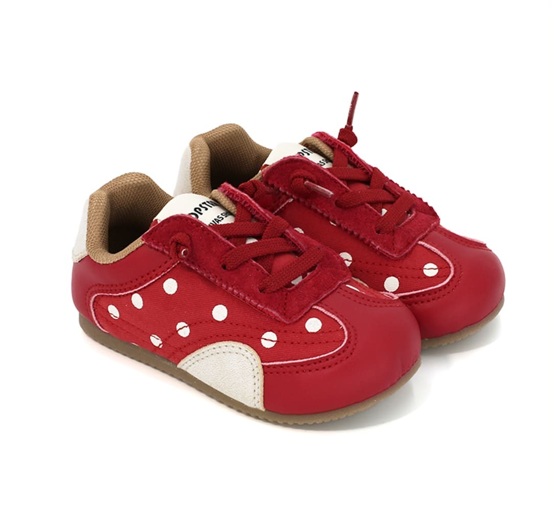 Whimsical Dot Baby Sneakers in Red