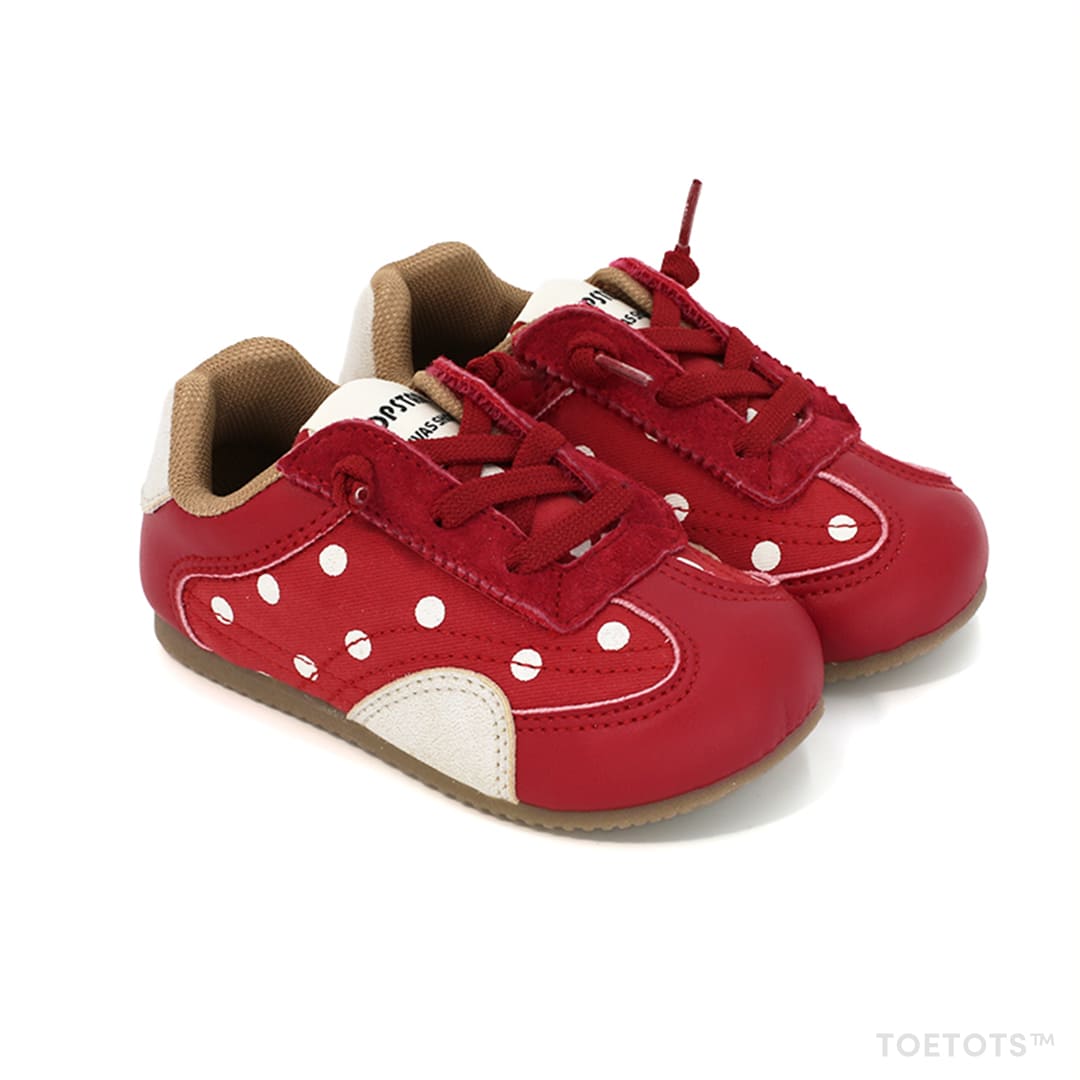 Whimsical Dot Baby Sneakers Grey | Breathable Soft Sole Toddler Shoes