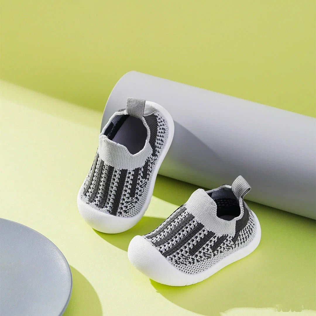 GentleStride Non-Slip Toddler Shoes Grey | Breathable Soft Sole Sneakers